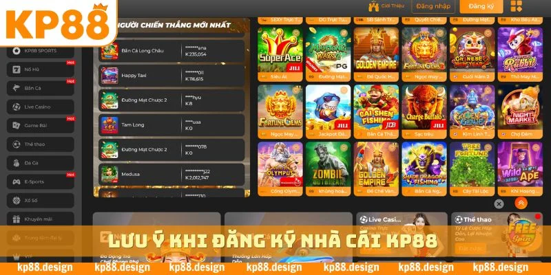 Lưu ý khi đăng ký nhà cái KP88